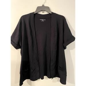 Croft & Barrow Short Sleeve Black Cardigan - Size 1X